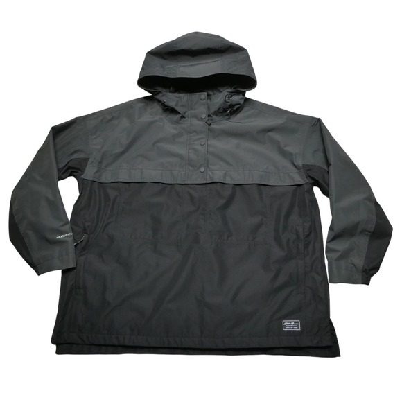 Eddie Bauer Jackets & Blazers - Eddie Bauer Jacket Womens Large Black Gray WeatherEdge Hooded Pullover Anorak